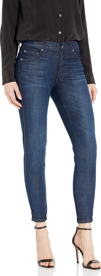 James Jeans Womens Plus Size Leggy Ankle Length Skinny Jean in Black Swan Raw