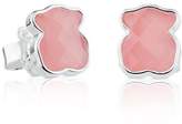 Thumbnail for your product : Tous Sterling Silver and Rose Quartz Bear Stud Earrings