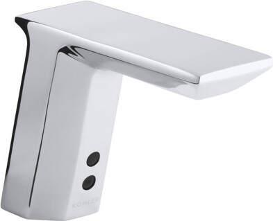 Geometric Single-Hole Touchless Dc-Powered Commercial Bathroom Sink Faucet with Insight Technology and 6-3/4" Spout