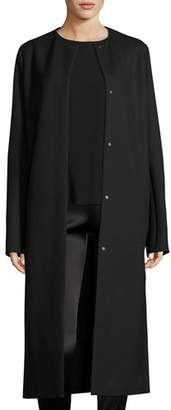 The Row Malma Single-Breasted Long Coat, Black