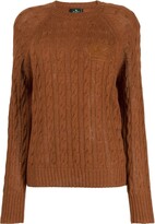 Logo-Embroidered Cable-Knit Jumper 