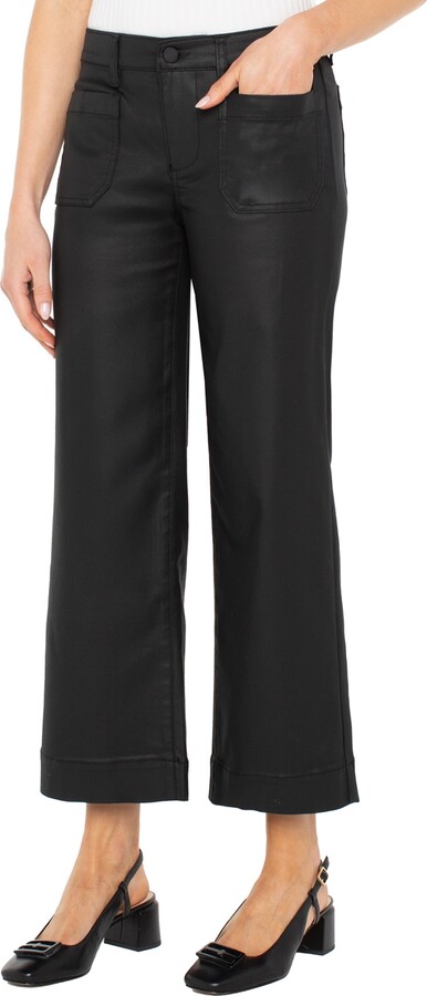 Liverpool Los Angeles Women's Crop Patch Pocket Wide Leg Jeans