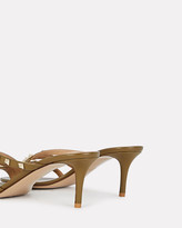 Thumbnail for your product : Valentino Rockstud Curved Leather Slide Sandals