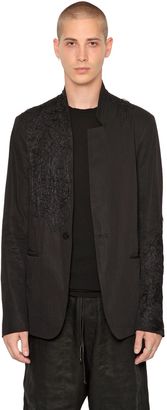 Isabel Benenato Deconstructed Embroidered Twill Jacket