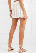 Thumbnail for your product : Elena Makri - Antigone Pleated Silk-tulle Mini Skirt - White