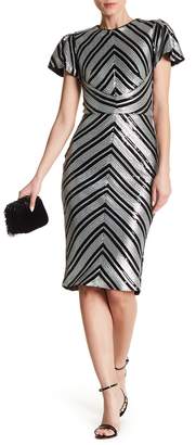 Isabel Garcia Sequin Stripe Midi Dress
