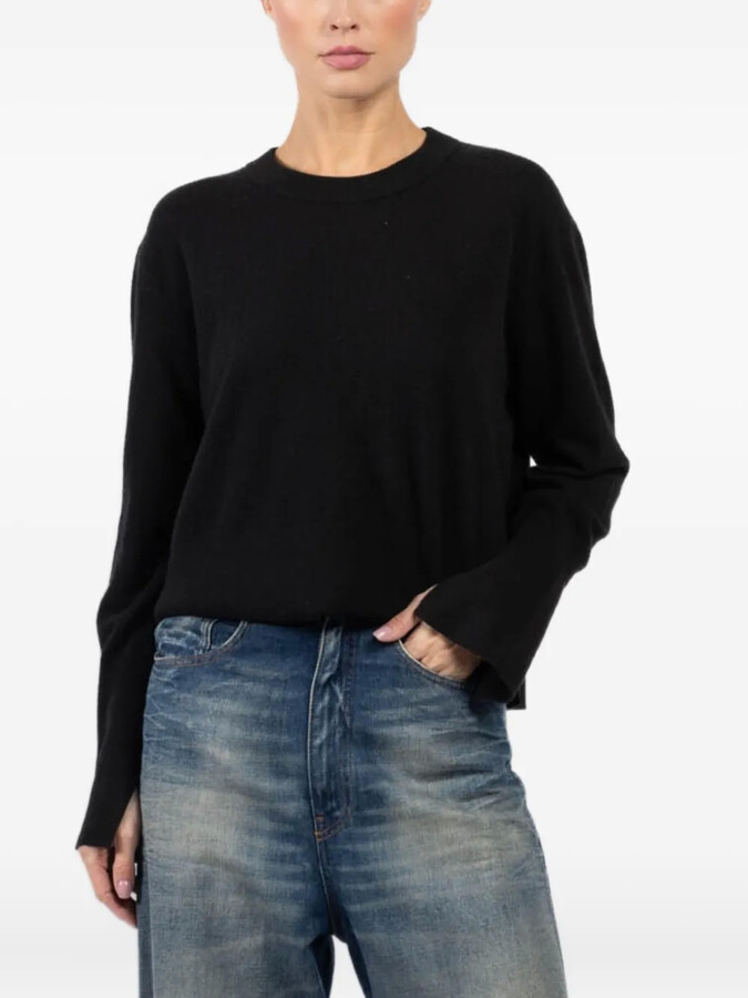 Arlo Mott Split-Hem Long-Sleeve Sweater