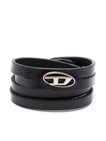 Thumbnail for your product : Diesel A-Logo leather bracelet