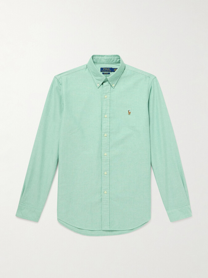Polo Ralph Lauren Button-Down Collar Logo-Embroidered Cotton Shirt