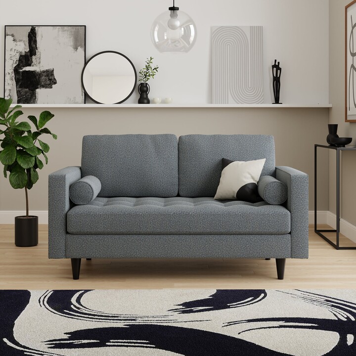 Dunelm Zoe Boucle 2 Seater Sofa Navy Blue ShopStyle