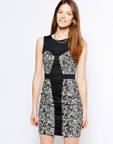 Thumbnail for your product : Warehouse Printed Blocked Panel Dress