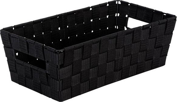 Simplify SimplifyWovenStrapExtraLongShelfToteBlack:DecorativeStorageBin,Polypropylene,500VolumeCapacity,14.6"Depth
