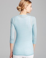 Thumbnail for your product : Majestic Three Quarter Sleeve Layered Linen Henley