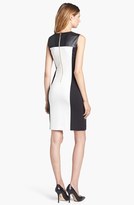 Thumbnail for your product : Calvin Klein Faux Leather Yoke Colorblock Dress