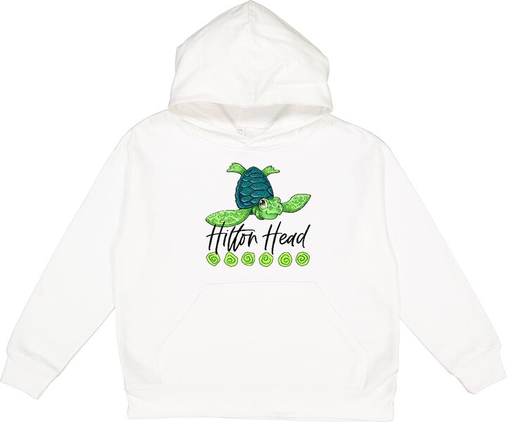 inktastic Hilton Head Cute Smiling Sea Turtle Youth Hoodie Sweatshirt Youth Medium (10-12) White 3fef6