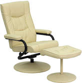 Thumbnail for your product : Asstd National Brand Contemporary Leather Recliner and Ottoman with Leather Wrapped Base