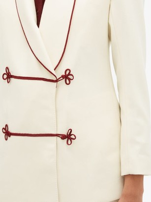 Giuliva Heritage Collection Claudia Frog-button Shawl-collar Wool Jacket - Ivory