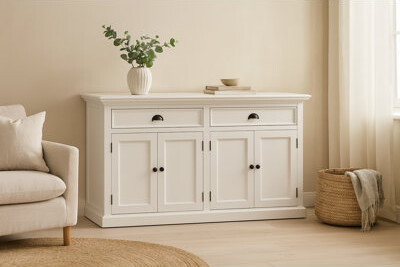 Gracie Oaks Buffet Table with 2 Drawers 4 Doors