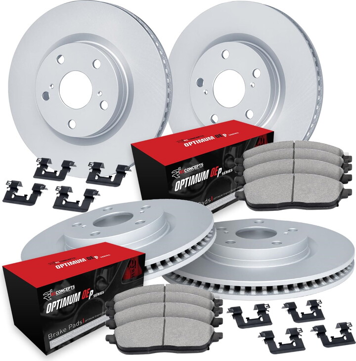 R1 Concepts Wduh2 31073 R1 Brake Rotors Carbon Coated W/ Optimum Oe Pads & Hdw Fits select: 2020 BMW X5 SDRIVE 40I, 2017-2019 BMW 540