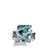 Thumbnail for your product : David Yurman Cable Wrap Ring with Black Onyx and Diamonds