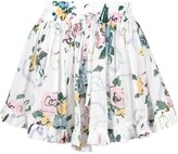 Thumbnail for your product : Alessandra Rich Floral-Print Wide-Leg Shorts