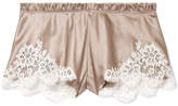 Thumbnail for your product : Carine Gilson Chantilly Lace-trimmed Silk-satin Shorts