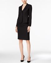 Thumbnail for your product : Le Suit Ruffle-Collar Jacquard Skirt Suit