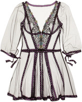 Thumbnail for your product : Agent Provocateur Petunia floral-embroidered stretch-tulle robe