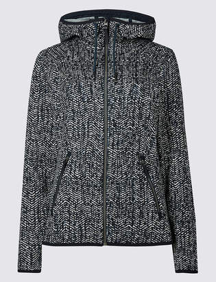 M&S CollectionMarks and Spencer Herringbone Printed Fleece Jacket
