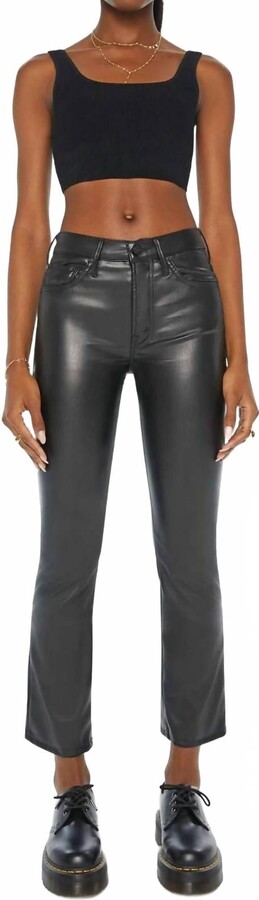 Mother Insider Flood Bootcut Jeans In Black