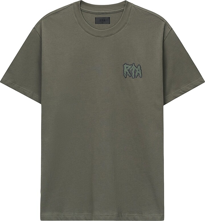 RtA Men's Lost Frequencies Colin Cotton T-Shirt - Olive Sigilism - Size XXL
