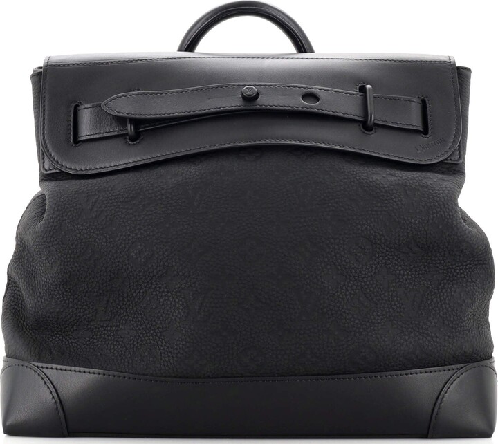 Louis Vuitton Black Monogram Taurillon Steamer Messenger Leather