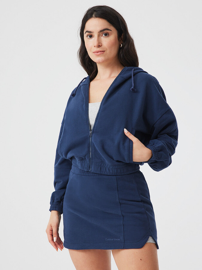 womens zip front sweatshirt no hood