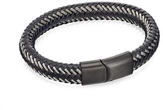 Fred Bennett Black Leather and Wire Bracelet
