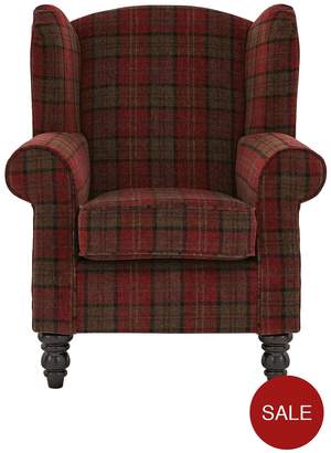 Ideal Home Orkney Tartan Patterned Accent Wing Chair
