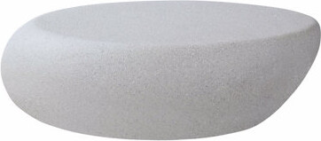 Corrigan Studio 43.31''Fiberglass Elliptical Coffee Table For Living Room Vintage Table,Matte Rocks Table Front Of The Sofa, Irregular Center Table