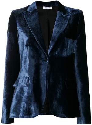P.A.R.O.S.H. velvet fitted blazer