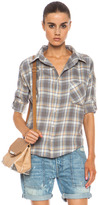 Thumbnail for your product : NSF Rhodes Cotton-Blend Button Down in Grey Plaid