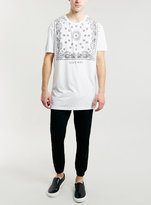 Thumbnail for your product : Topman White Bandana Long Line T-Shirt