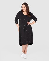 Thumbnail for your product : Love Your Wardrobe - Women's Black Midi Dresses - Self-Spot Knit Swing Dress - Size One Size, 22 at The Iconic