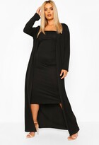Thumbnail for your product : boohoo Plus Bandeau Dress & Duster Co-Ord
