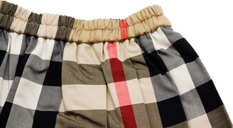 Burberry Pleated Skirt With Elasticated Waist In Check Cotton