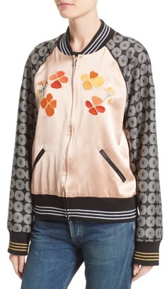 Rodarte Women's La Poppy Embroidered Bomber Jacket