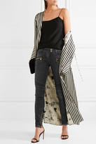 Thumbnail for your product : Balmain Moto-style Distressed Low-rise Skinny Jeans - Gray
