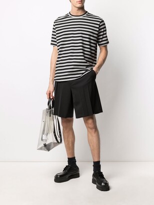 Junya Watanabe short-sleeved striped side-slit T-shirt
