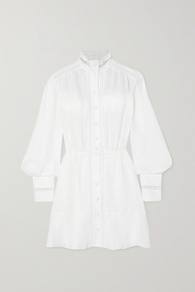 Raquel Diniz Marella Crochet-trimmed Linen Mini Dress - Off-white