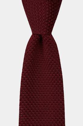Moss Bros Wine Knitted Skinny Tie