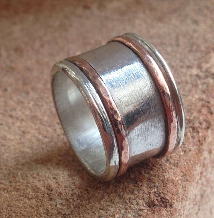 Etsy Copper Silver Broad Band Ring