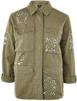 Thumbnail for your product : Petite crystal embroidered shacket