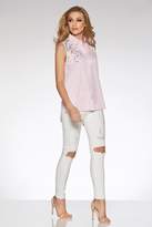 Thumbnail for your product : Quiz Pink Stripe Embroidered Sleeveless Top